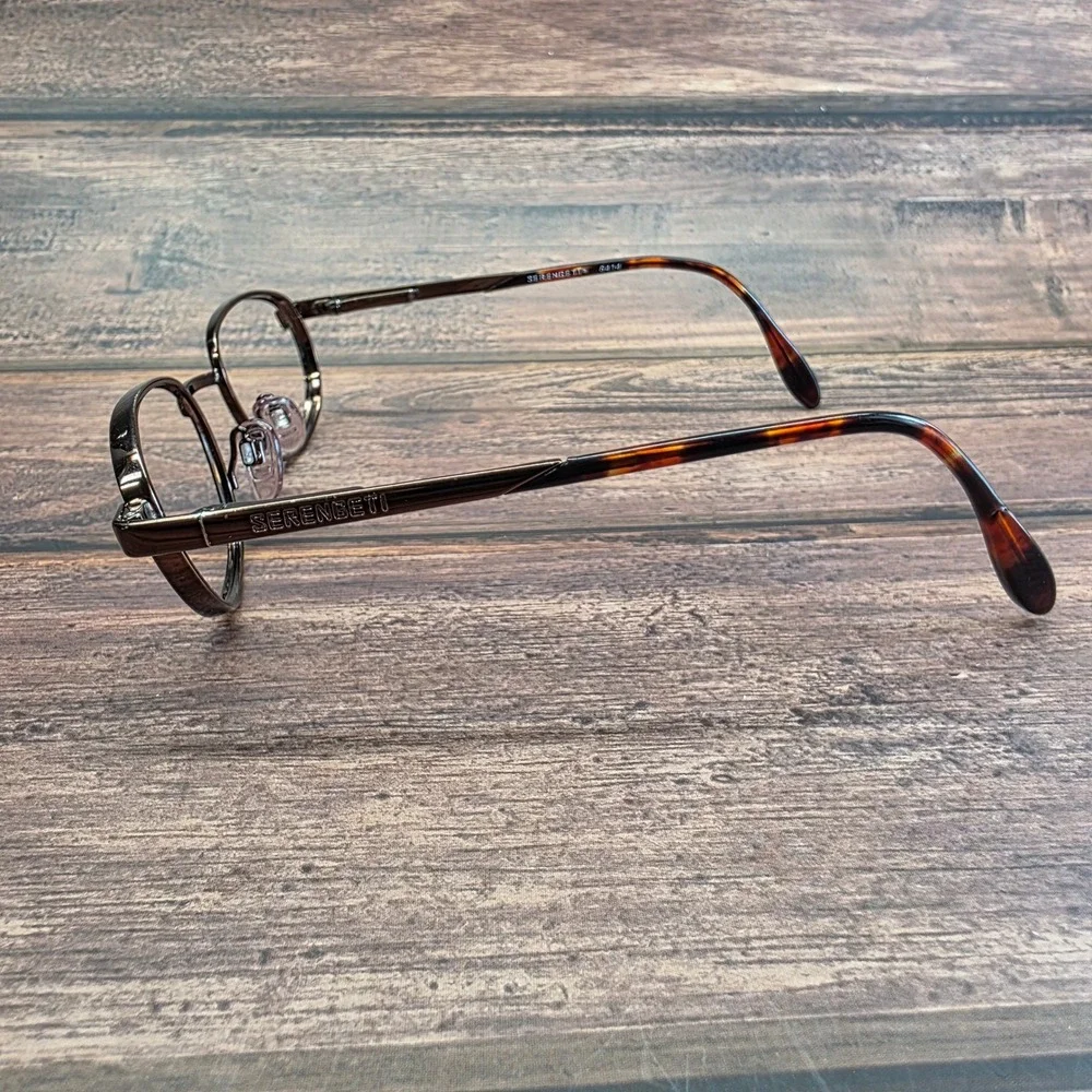 Serengeti 6414 Bronze Oval Eyeglasses Frames Japan Tortoise 90s Vintage Style